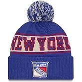 New Era NHL Unisex-Adult Primary Logo Retro Pom Cuffed Knit Fleece Lined Cold Weather Beanie Hat