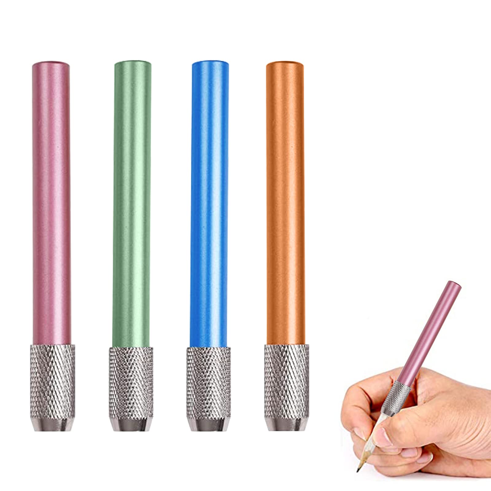 Pen Extension,Pencil Lengthener,Metal Pen Lengthener,single Head Pencil Extender,Pencil Extenders,Adjustable Pencil Extension,Pen Holder Lengthener,Pencil Extender Holder,Pink/Green/Blue/Orange