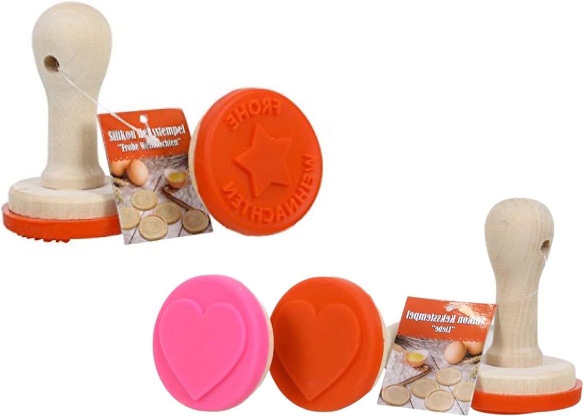 2x Biscuit Coockie Temple Silicone Baking Stamp Christmas Pastry Cutters Biscuit Mold Cookie