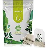 BALIBETOV Organic Unsmoked Yerba Mate Tea Bags – 100 Count, Traditional Cut, Clean Natural Energy, Gluten-Free & Vegan, Enjoy Hot or Cold