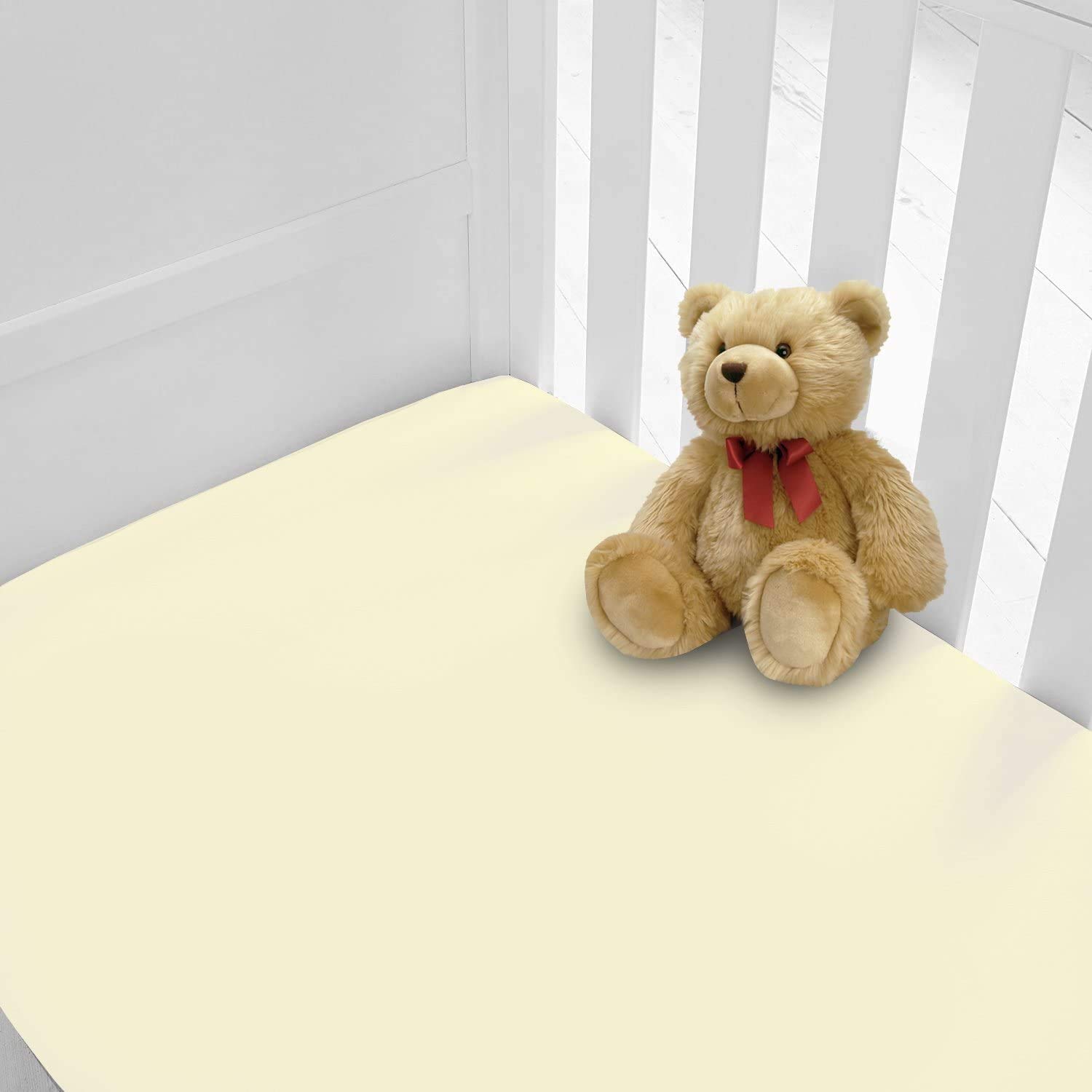 100% Egyptian Cotton Pack of 2(Two) Cot Bed Fitted cot sheets 140 x 70 fitted toddler cot bed Fitted sheet (Cream, Cot Bed Fitted Sheet)