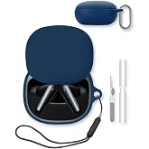 Case for Anker soundcore Liberty 5 Noise-Cancelling Wireless Earbuds,Soft Protective,Shockproof, BOVUGAC Silicone Case Cover with Keychain &amp; Cleaning Kit &amp; Lanyard-Blue