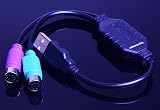 Top-Longer PS2 Keyboard Mouse to USB Converter Adapter Cable Black Plug Play view 4