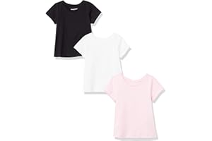 Amazon Essentials Girls and Toddlers' Short-Sleeve T-Shirt Tops (Previously Spotted Zebra), Multipacks
