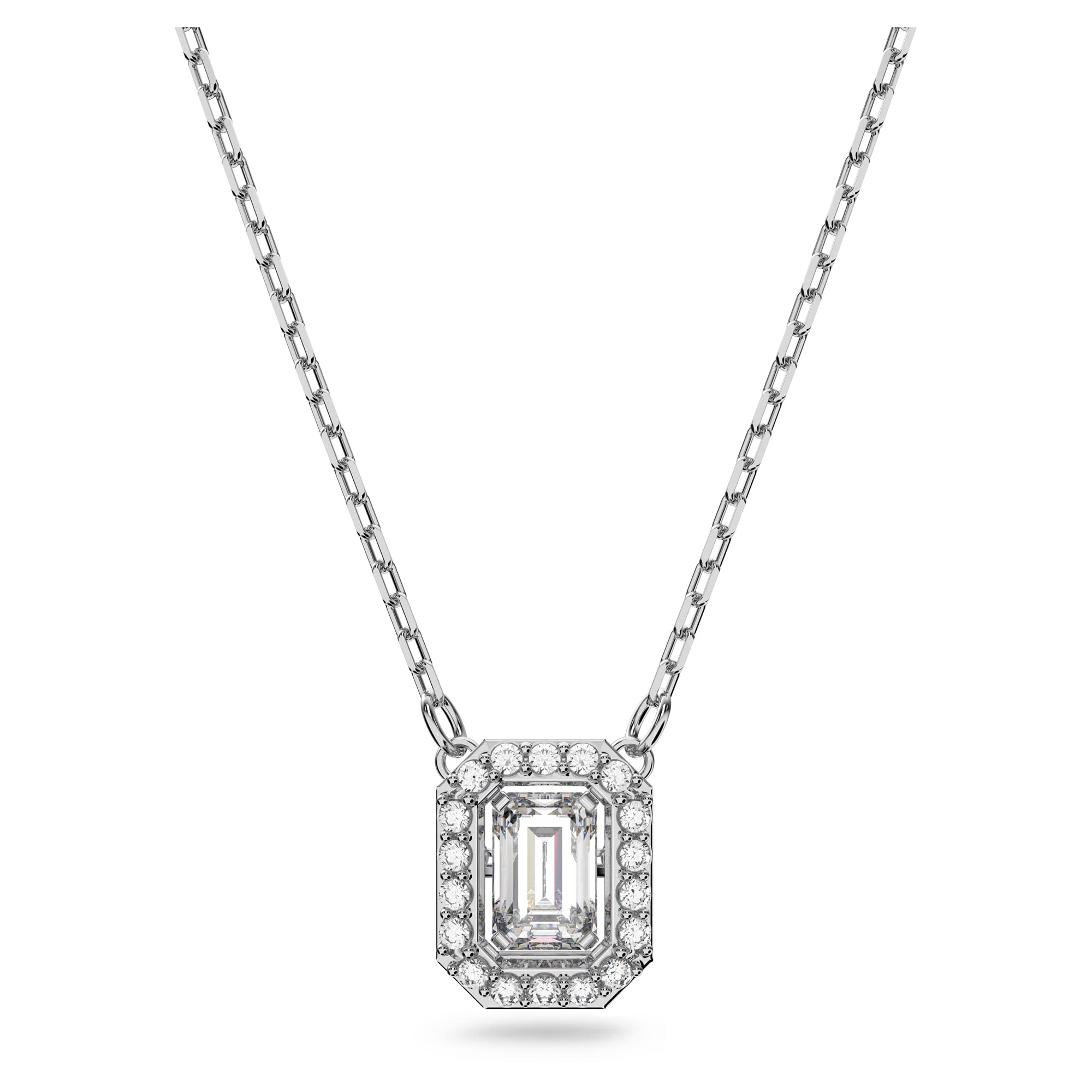 Swarovski Millenia necklace, Octagon cut, White, Rhodium plated