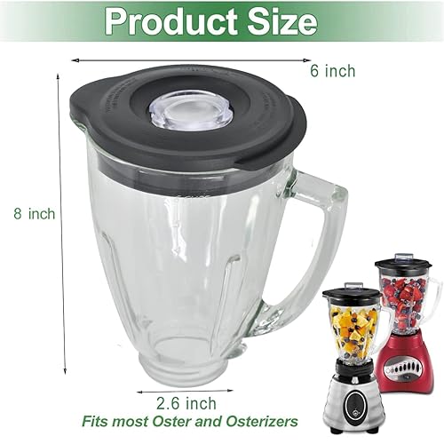 Cups Glass Jar Compatible with Oster Osterize Blender