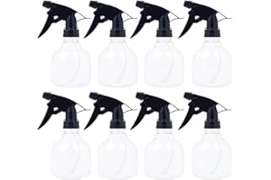 CVNDKN Spray Bottles, 8 Pcs 8oz Plastic Spray Bottles Durable Clear Empty Spray Bottles with Adjustable Spray Head for Plant Watering, Haircutting, Kitchen Cleaning, Alcohol Disinfection, Pet Cleaning.
