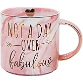 SUUURA-OO Not a Day Over Fabulous Coffee Mug, Funny Birthday Gifts for Women, Happy Birthday Gift for Her Bday, Mom, Sister, Best Friends Female, Mom Mug Gifts for Mother's Day