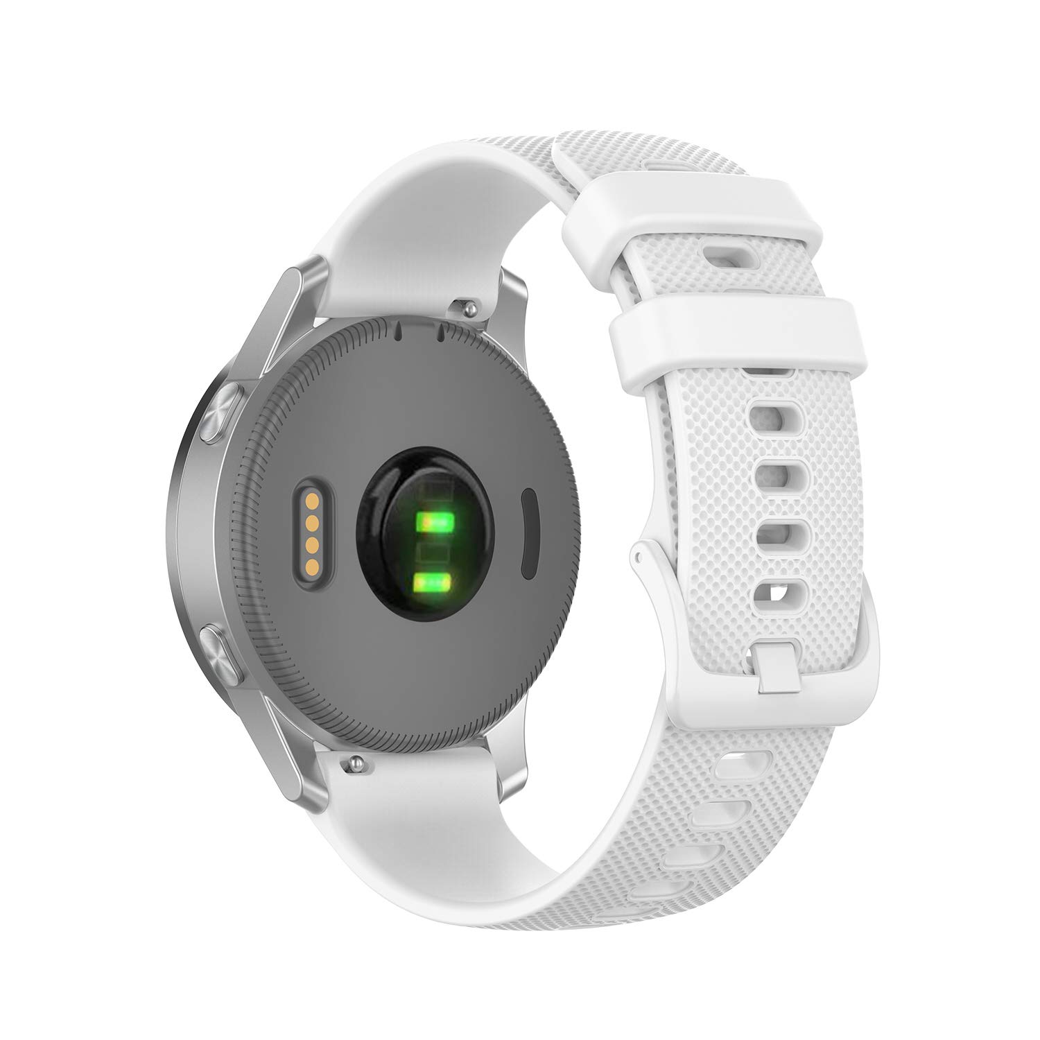 Anrir for Garmin Vivoactive 4S Watch Band, 18mm Silicone Band for Vivomove 3S 39mm/Venu 2S/Forerunner 255s, Fossil Women's Gen 6/5E 42mm, Q Venture Gen 4 HR, Sport 41mm-White