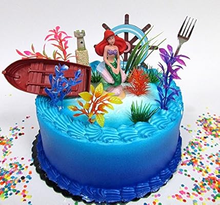 Little Mermaid Princess Ariel Themed Birthday Cake Topper Set
