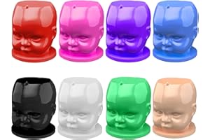 Doll Tattoo Ink Cups with Base - Moricher 200PCS 8 Colors Disposable Plastic Tattoo Ink Caps Pigment Caps for Tattooing Makeup Container Cap Tattoo Accessory Tattoo Supplies