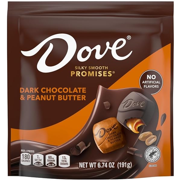 DOVE PROMISES DARK CHOCOLATE & PEANUT BUTTER VALENTINE’S DAY CANDY, 6.74 OZ BAG