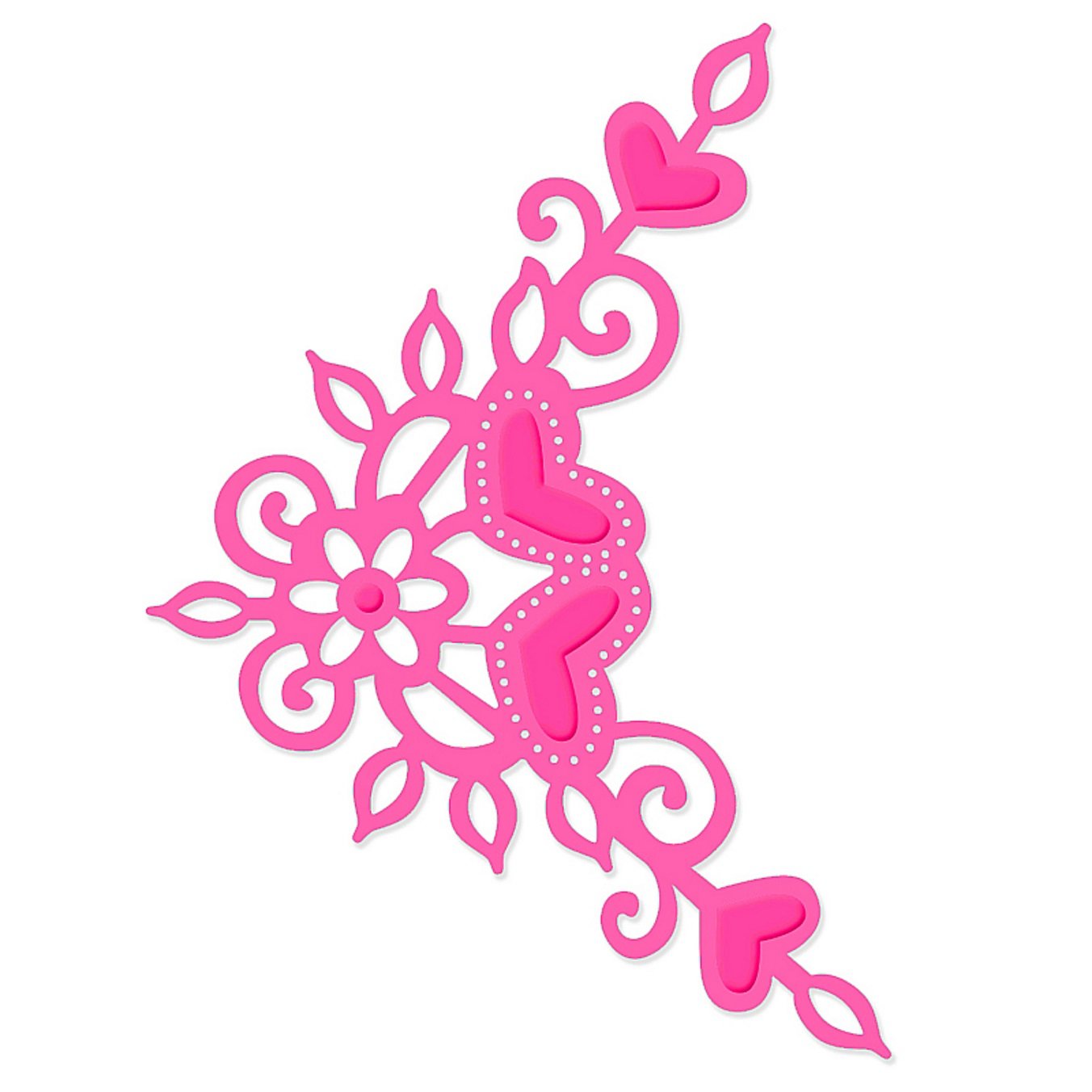 Sweet Dixie Heart Corner Die, Metal, Grey, 20.2 x 12.8 x 0.8 cm