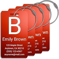 Amazon.com: Personalized Luggage Tags for Suitcases 4 Pack ...