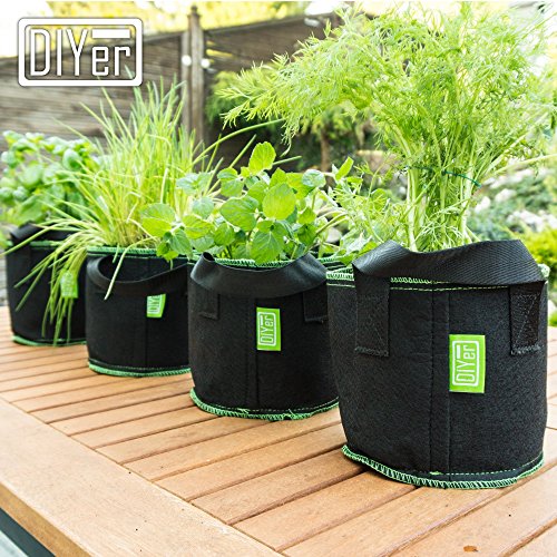 lohag® Premium Vliesstoff-Pflanzsack - 40 Liter, 5er Pack | Perfekt für Kräuter, Blumen, Gemüse & Zimmerpflanzen | Robuste, Wiederverwendbare Pflanzbeutel - Die Gesunde Alternative zum Blumentopf – Bild 6