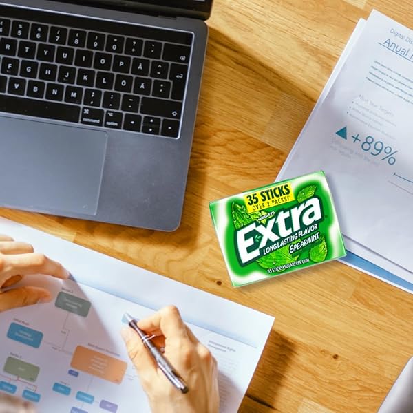 EXTRA SPEARMINT SUGAR FREE CHEWING GUM BACK TO SCHOOL SNACKS, 35 STICK MEGA PACK