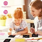 Vicloon Rainbow Scratch Art 50Pcs Notes with 4 Stencils 5 Stylus 8.5x8.5CM view 6
