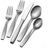 Mikasa 5081298 Satin Loft 65-Piece 18/10 Stainless Steel Flatware Set with Serving Utensil Set, Service for 12