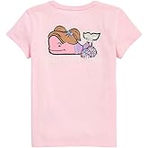 Vineyard Vines Girls Girls' Glitter Cheerleader Whale Short-Sleeve Pocket Tee