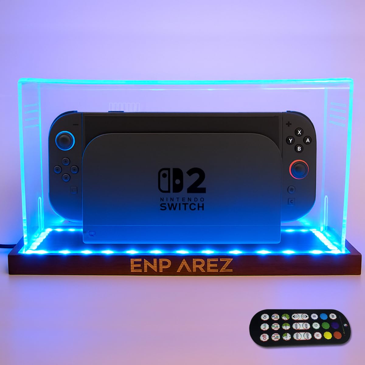 Universal Dust Cover for Nintendo Switch & Switch 2 Dock Mode – Anti-Dust, Anti-Scratch Acrylic Protector w/RGB Light Base for Gaming Room Decor, Switch Accessories for Gamers