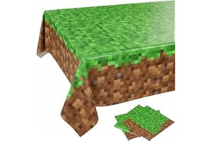 VIBE BOOSTER VibeBooster Pixel Table Covers - 3 Pack for Ultimate Gaming Vibe, 108"x54" - Birthday Party Gaming Events