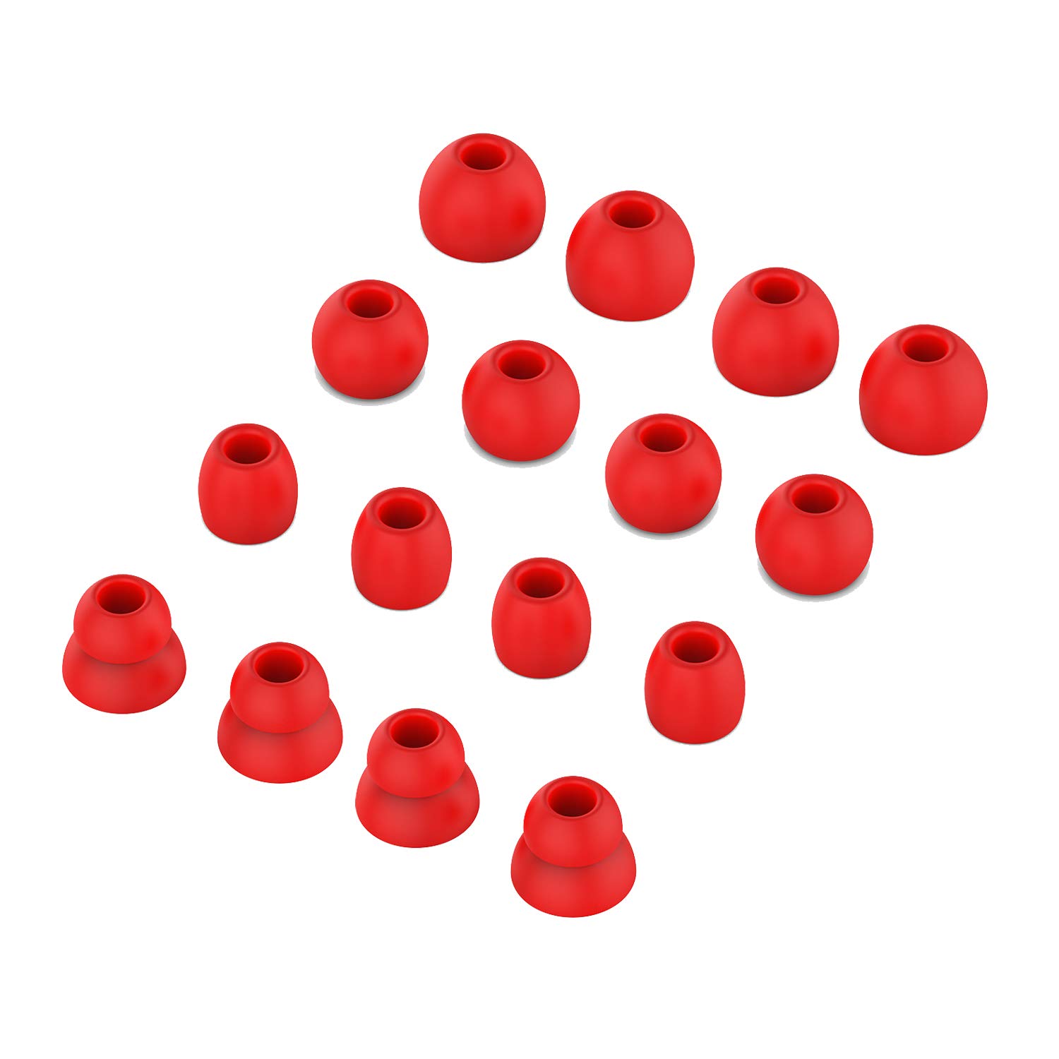 Tencloud Ear Tips Compatible with Powerbeats Pro/Beats Flex/BeatsX Earphones, Replacement in-Ear Earbuds Tip Cups Soft Silicone Cushions Covers 8 Pairs 4 Sizes for Powerbeats 3 2 1 (Red)