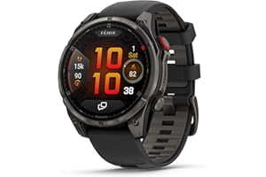 Garmin fēnix® 8 Pro, 51mm, AMOLED Display, Premium Connected Multisport GPS Smartwatch, inReach® Technology, Sapphire, Carbon Gray DLC Titanium with Black/Pebble Gray Silicone Band