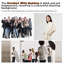 YAYOYA White Backdrop for Photoshoot, 10x20 ft