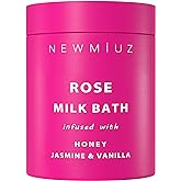 Calming Rose Coconut Milk Bath Soak Moisturize Soften Skin Honey Jasmine Vanilla Destress Luxury Spa Bath Salt Powder Stress 