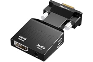 FANTIA VGA to HDMI Adapter Converter with Audio AUX Cable 1080P 60Hz Resolution with Audio Support for Computer, PC, Laptop, 