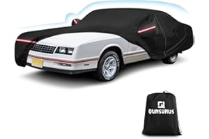 Q QUNSUNUS QUNSUNUS Car Cover for Chevy Monte Carlo 1970-1988, Waterproof Car Covers with Cotton Lining, All Weather Monte Carlo Cover with Straps and Zipper for Wind, Sun and Dust Protection