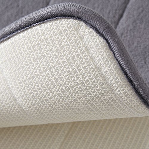 Bathroom Rugs, Set of 2 Memory Foam Bath Mat and U-shape Toilet Floor Rug (Gray)