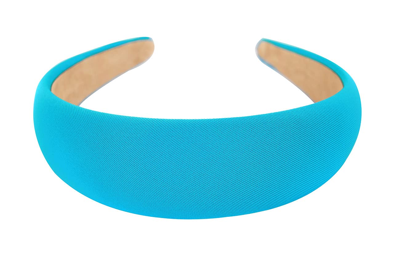 Axy Wide Headband with Fabric Padded Candy Colours – Beautiful Women's Headband Hair Accessories HRK2A (Turquoise) — image 1