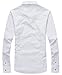 YTD Mens 100% Cotton Casual Slim Fit Long Sleeve Button Down Printed Dress Shirts US M White