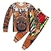 KIDHF Moana Maui Boys Cartoon Comfy Loose 2-Piece Long Pajama Set Sleepwear, 120/6-7Y