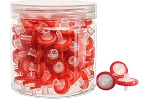 Syringe Filters PTFE Hydrophobic Membrane - 13mm Membrane Diameter,0.22um Pore Size,Pack of 100 (PTFE 13mm 0.22μm(100pcs))