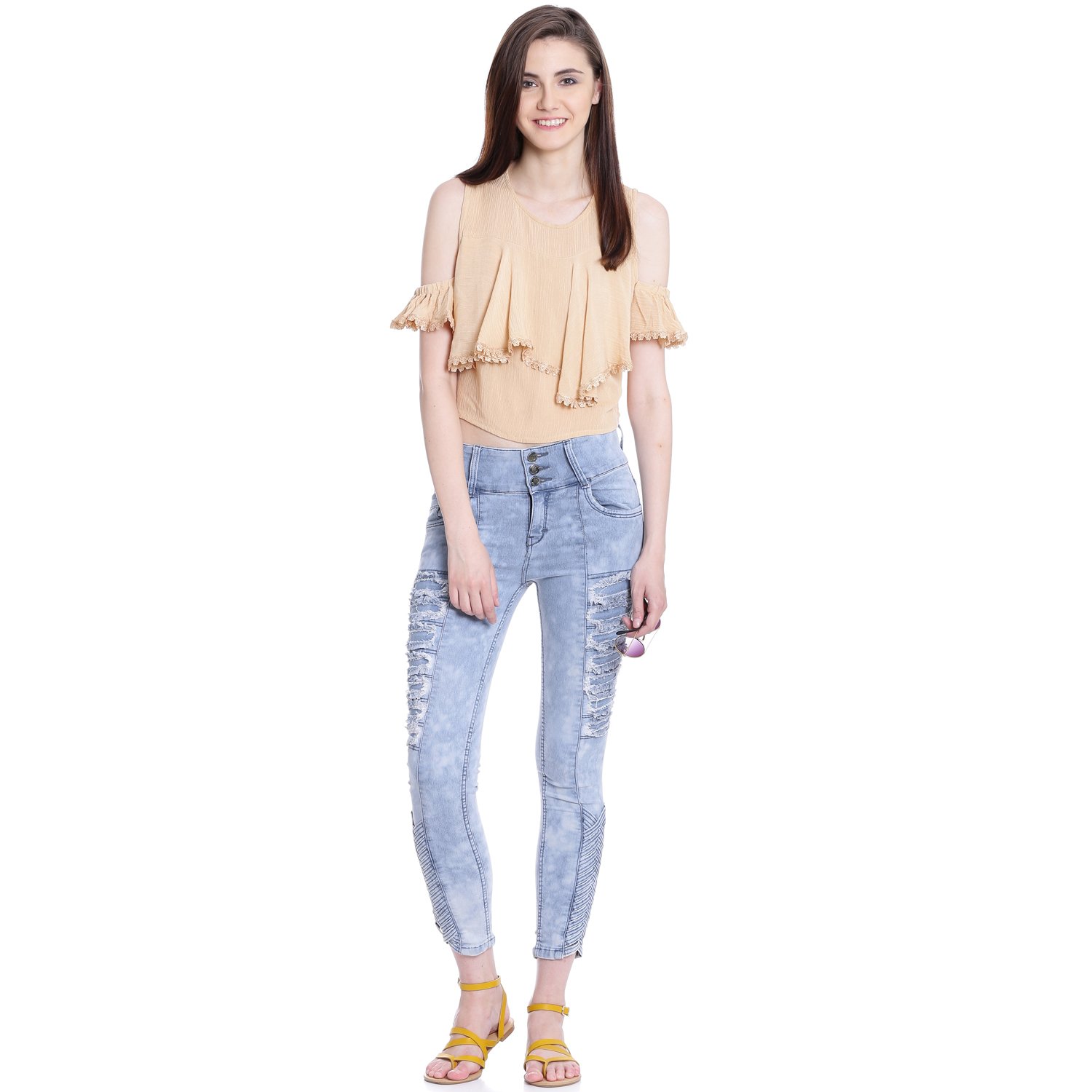 broadstar women denim ice blue jeans