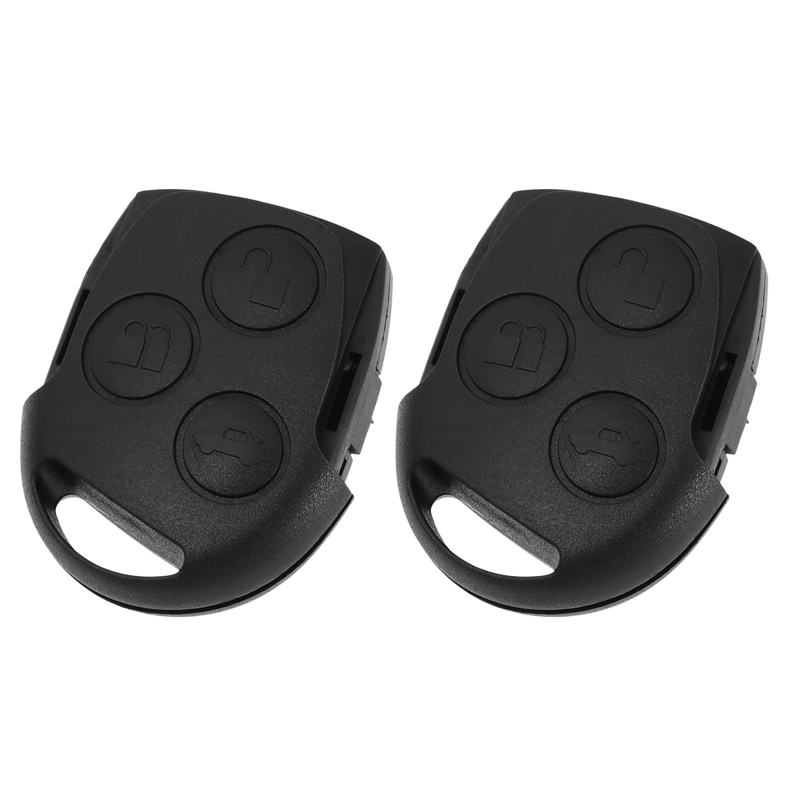 SG Store 2Pcs 3 Button Remote Key Fob Case Replacement Compatible with Ford Focus Mondeo Fiesta Fusion Puma Transit Car Key Shell Case Housing Black