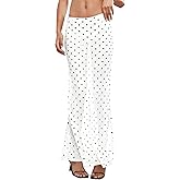Verdusa Women's Polka Dots Mesh Sheer Skirt Low Waist Maxi Skirts