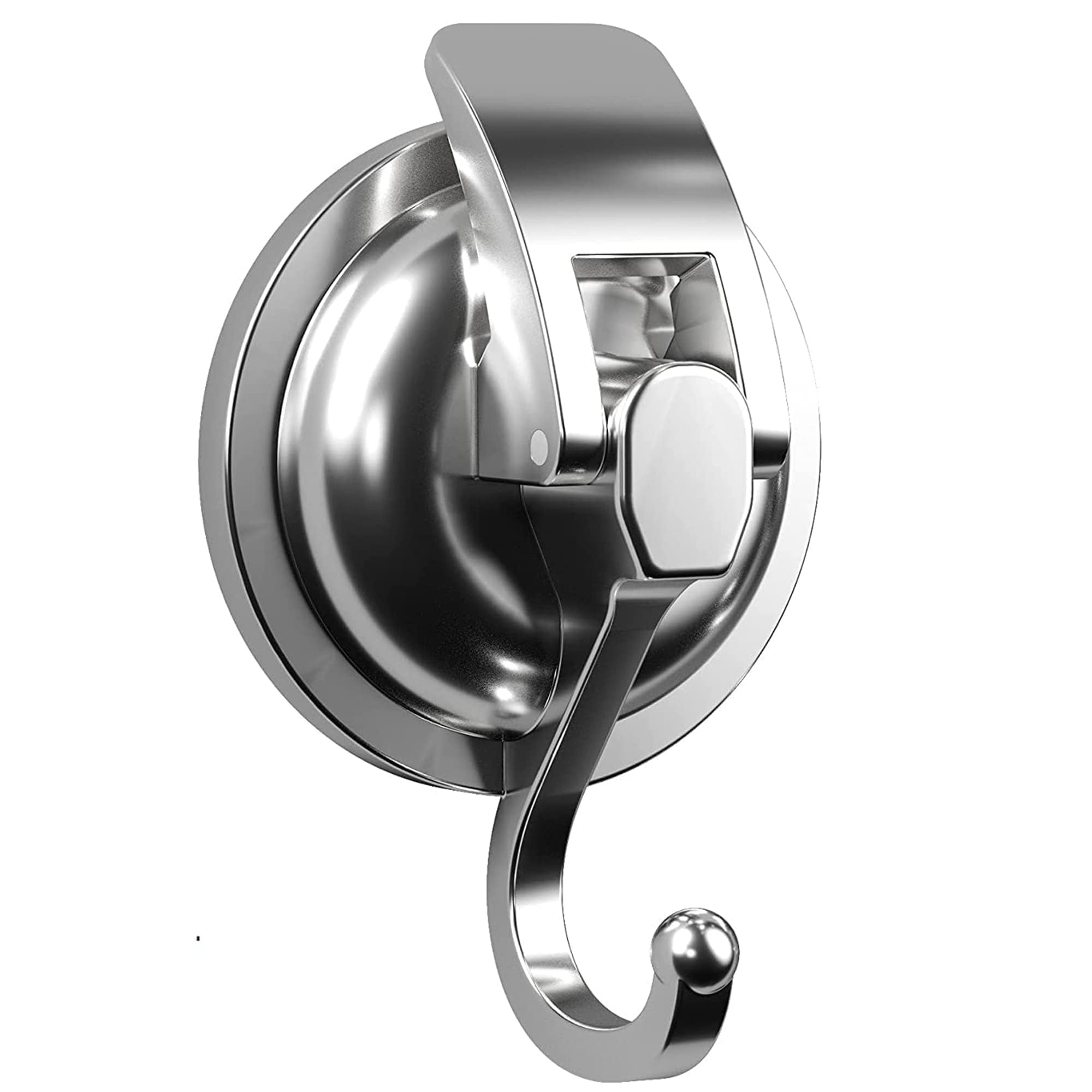SOCONT Heavy Duty Vacuum Suction Cup Hooks, Silver Plated Polished Super Suction for Kitchen Bathroom, 1 Pack