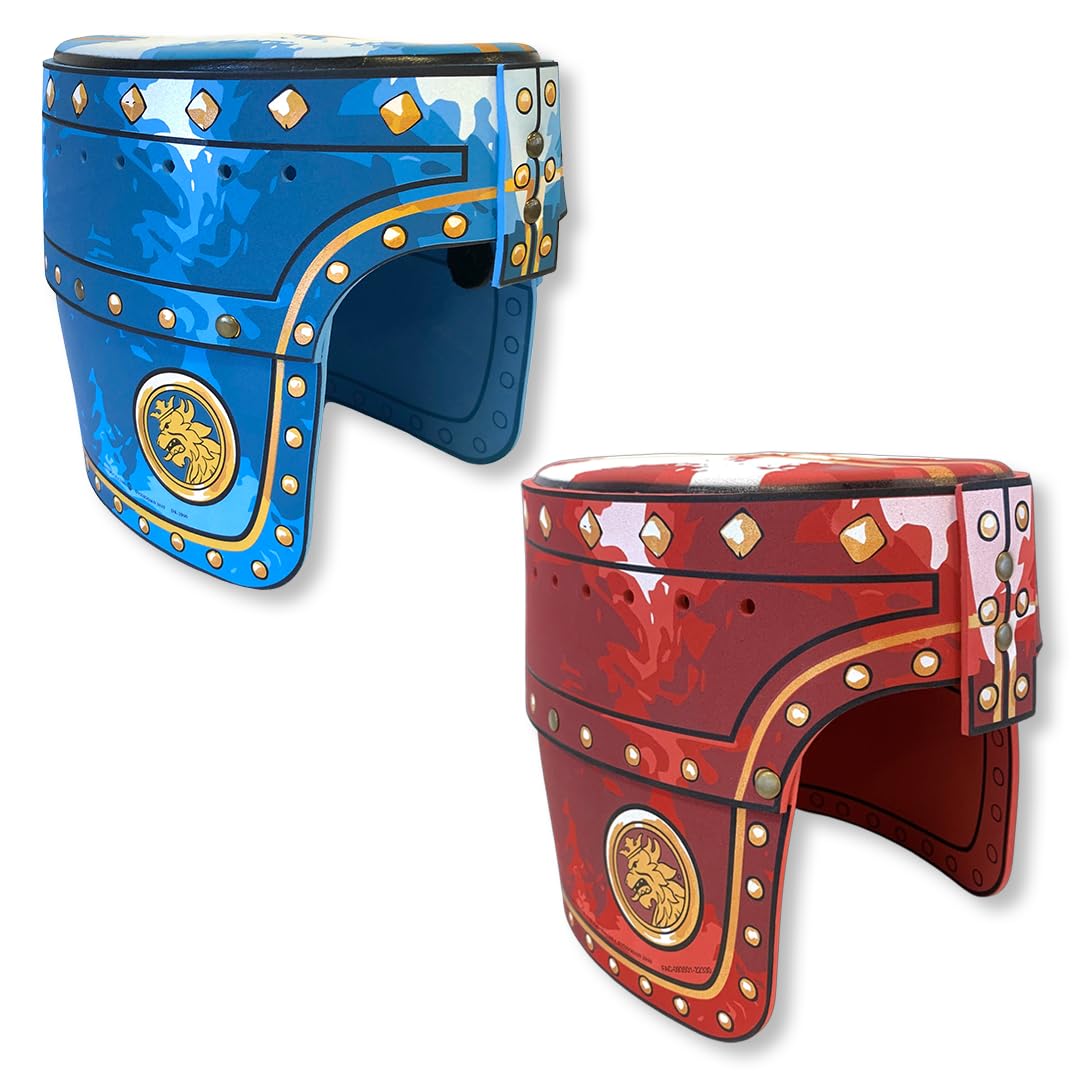 Liontouch - Noble Knight Helmet For Boys, Blue/Red | Age 3-8 Years – One Size Fits All | Medieval Pretend Play Toy in Foam For Kids | Durable & Safe Armour Accessories for Dress-Up & Knight Costumes