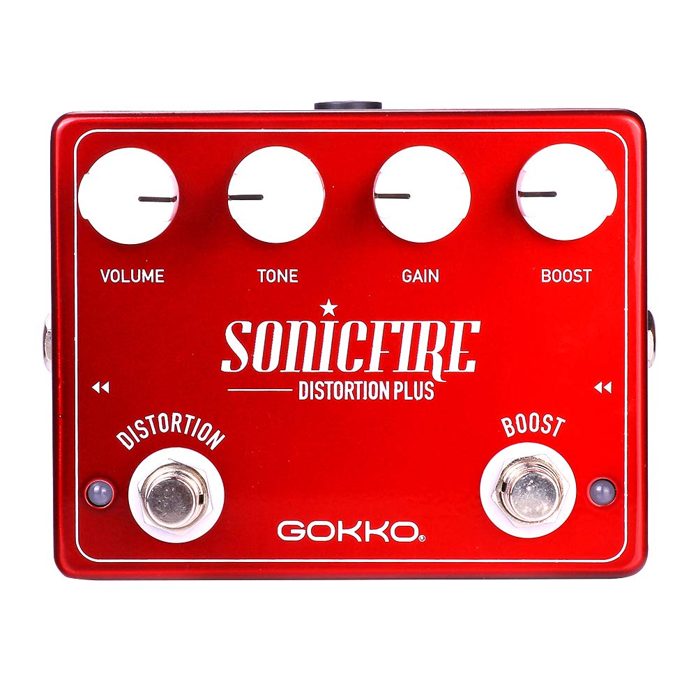 GOKKO GK-41 SonicFire Plus Distortion & Boost Guitar Effects Pedal for Electric Guitar
