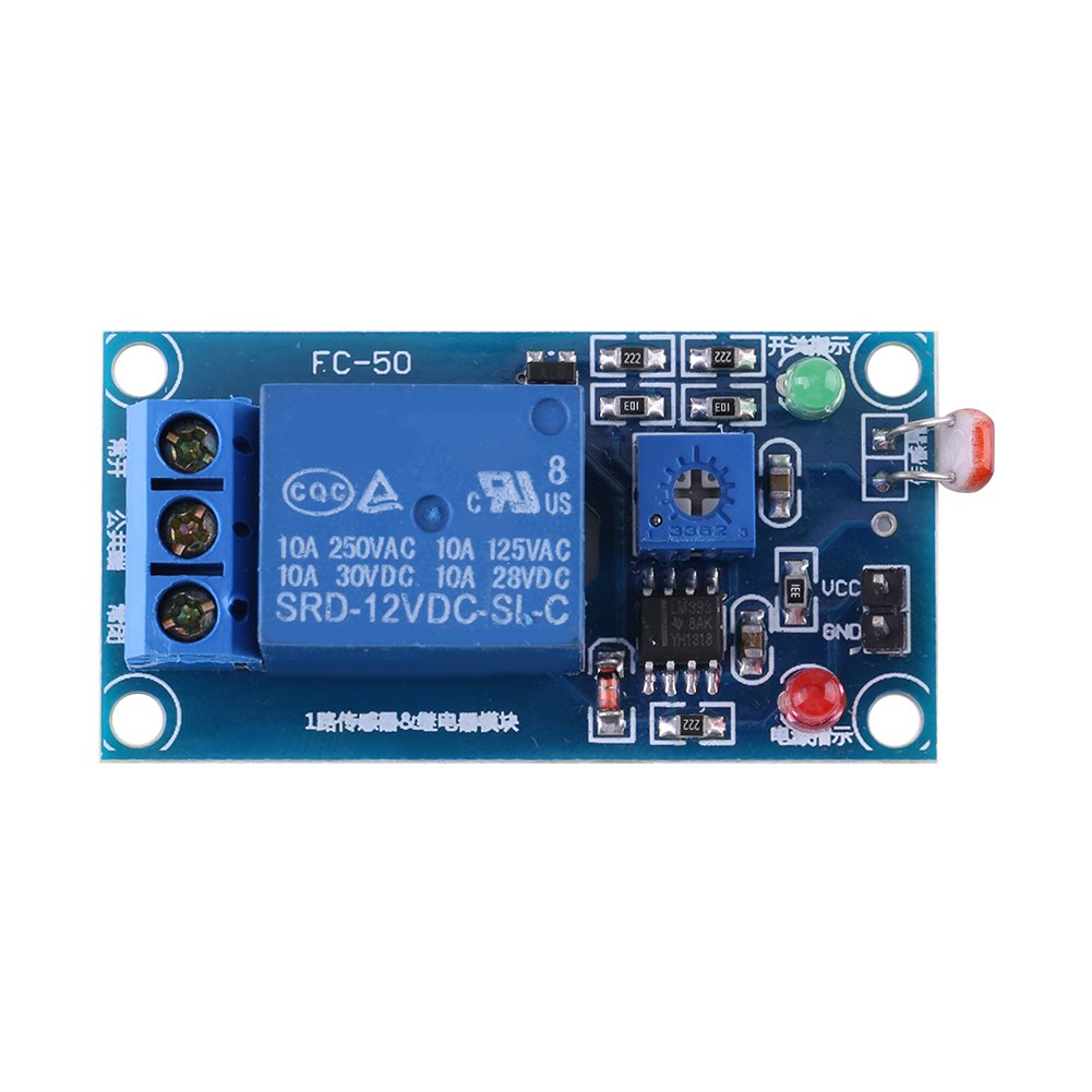 12V Light Dependent Resistor Module Photoresistor Light Sensor Relay Switch for Automatic Detection Control Light Sensitive Circuit