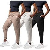 Common Stitch 3 Pack Sweatpants Women - Womens Sweatpants with Pockets, Fleece Womens Joggers, Yoga Pants (Available in Plus)