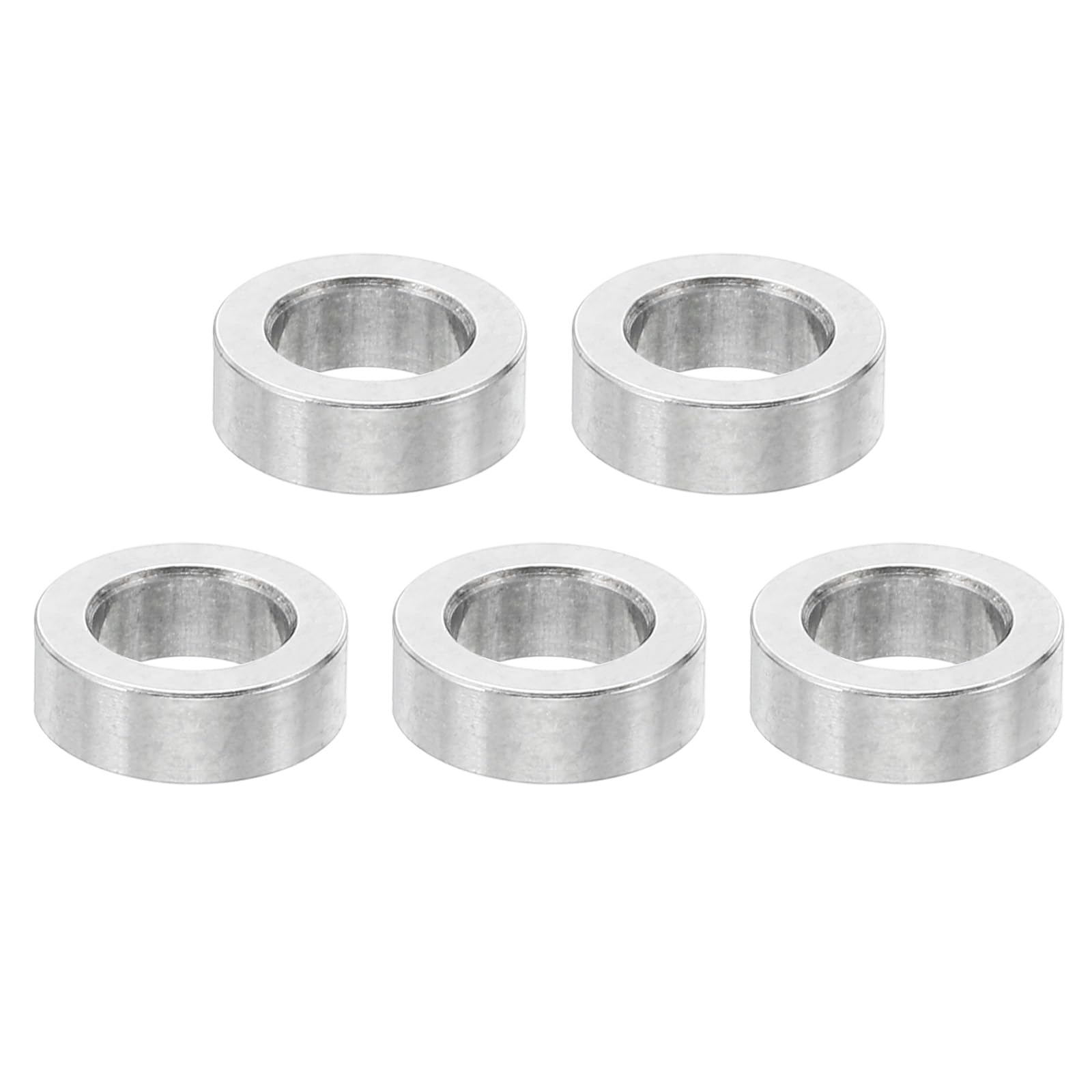 PATIKIL M6 Stainless Steel Spacers, 5 Pcs Metal Spacer Stainless Steel 6.2mm ID x 10mm OD x 5mm L Spacer Screw Standoff Round for 1/4" or M6 Screw Bolts
