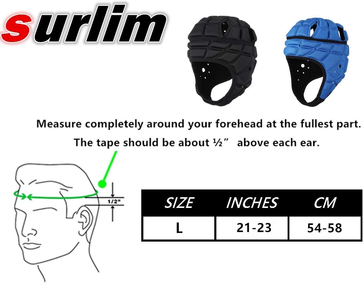surlim Rugby Soft Helmet Soccer Headgear Scrum Cap 7v7 Flag Football Headguard for Adult Large (Blue) : Sports & Outdoors