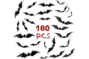 LIKENY Halloween Decorations Clearance Bats 160 Pcs,Halloween Decorations Indoor Clearance,Halloween Decor Wall Decor,Bats Halloween Decorations Outside Clearance for Bedroom Halloween Party Decorations