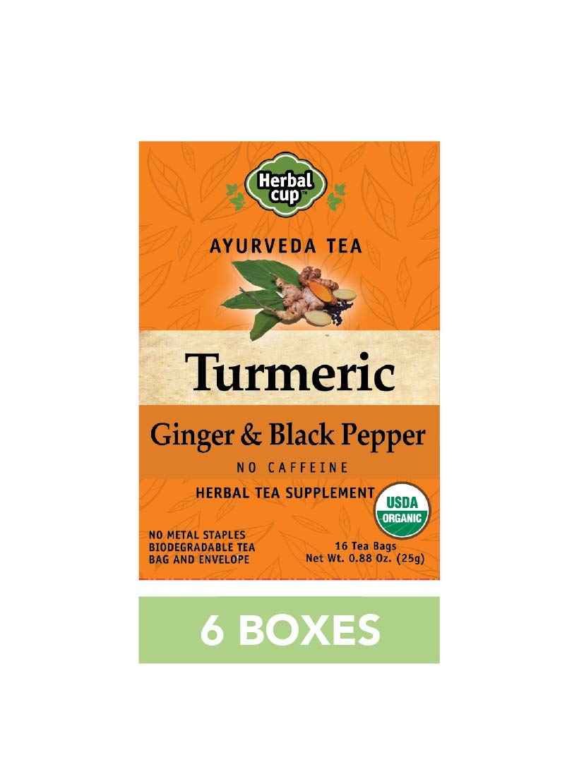 HERBAL CUP TURMERIC GINGER & BLACK PEPPER TEA 6 Pack, 96