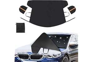 meakeize Car Windshield Cover for Ice and Snow - Upgrade Material – Fast Remover Frost Ice Snow Hail -Waterproof, Best for Winter Window Protector Accessories - Fit for All Auto (69 x 47 Inches)