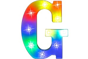 Glintee LED Letter Lights Sign Light Up Letters Sign for Night Light Wedding/Birthday Party Battery Powered Christmas Lamp Home Bar Decoration- (Colorful G)